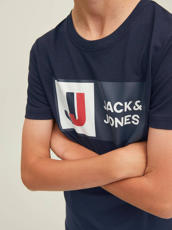 Jack & Jones JCOLOGAN Boys Tee -NAVY BLAZER - Borderland Muff