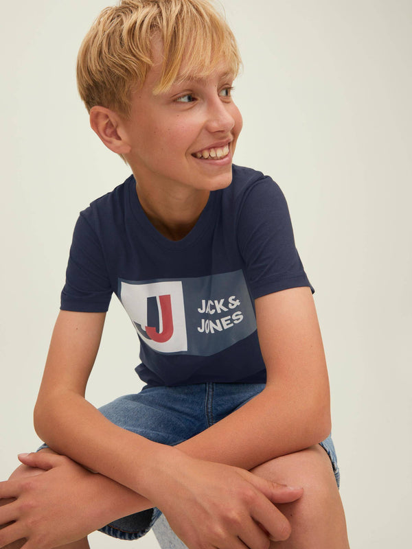 Jack & Jones JCOLOGAN Boys Tee -NAVY BLAZER - Borderland Muff
