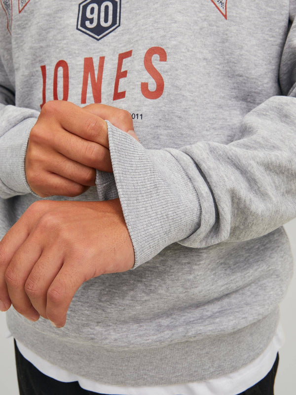 Jack & Jones JCOTHOMAS Sweatshirt -LIGHT GREY MELANGE - Borderland Muff