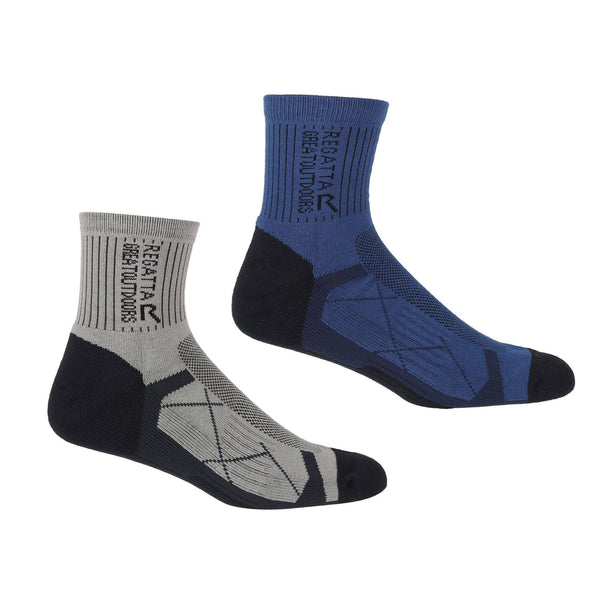Regatta Mens 2Pack Outdoor Socks -NAVY - Borderland Muff