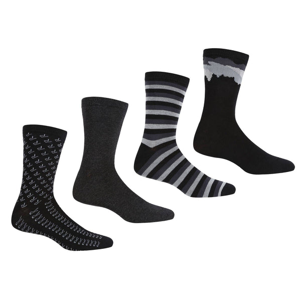 Regatta Mens 4Pack Lifestyle Socks - Borderland Muff