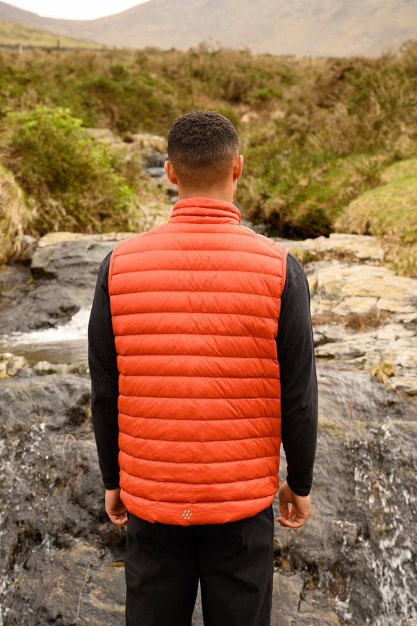 Mac in a Sac Mens Alpine Gilet -ORANGE - Borderland Muff