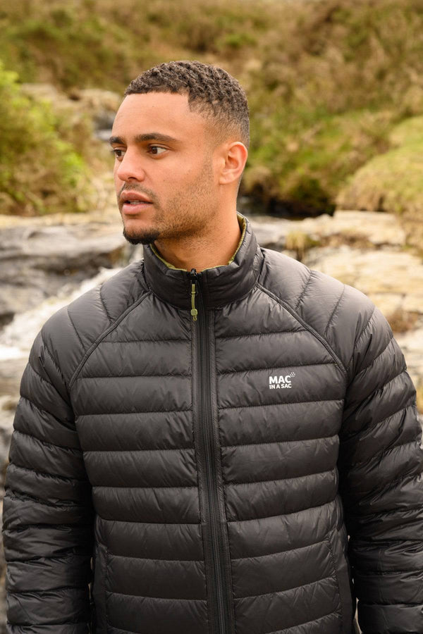 Mac in a Sac Mens Polar Reversible Jacket -KHAKI/BLACK - Borderland Muff