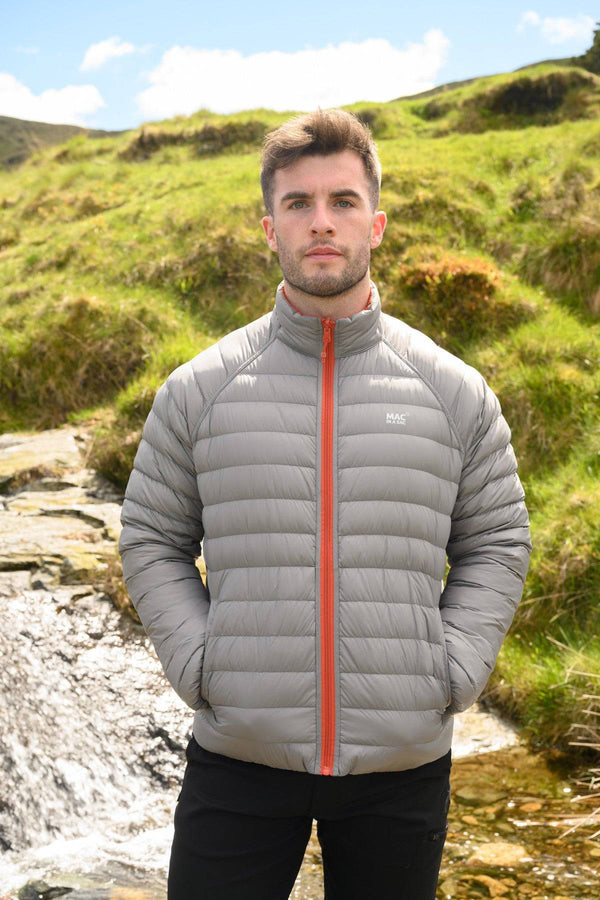 Mac in a Sac Mens Polar Reversible Jacket -ORANGE/GREY - Borderland Muff