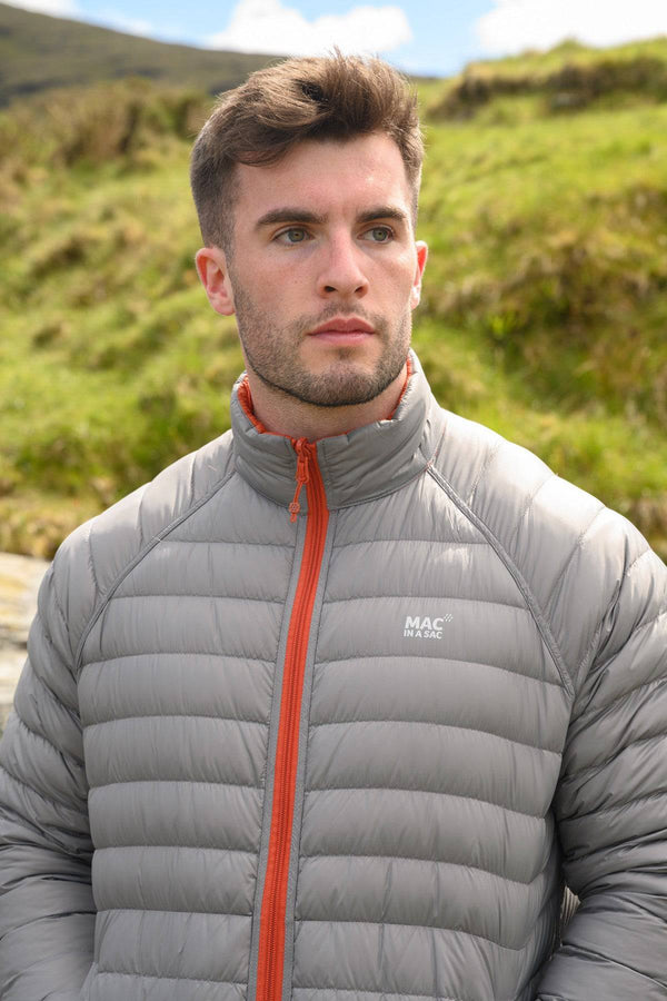 Mac in a Sac Mens Polar Reversible Jacket -ORANGE/GREY - Borderland Muff