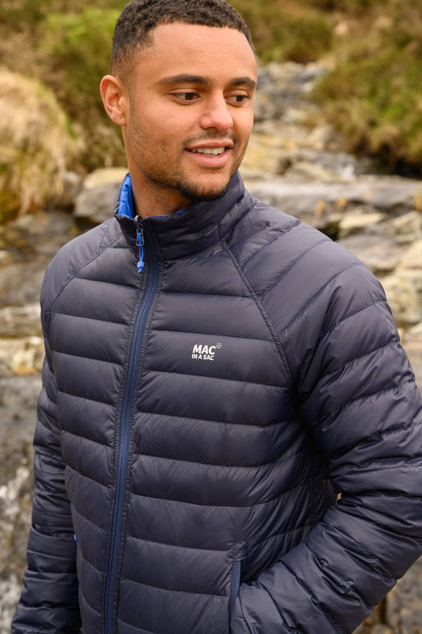 Mac in a Sac Mens Polar Reversible Jacket -BLUE/NAVY - Borderland Muff