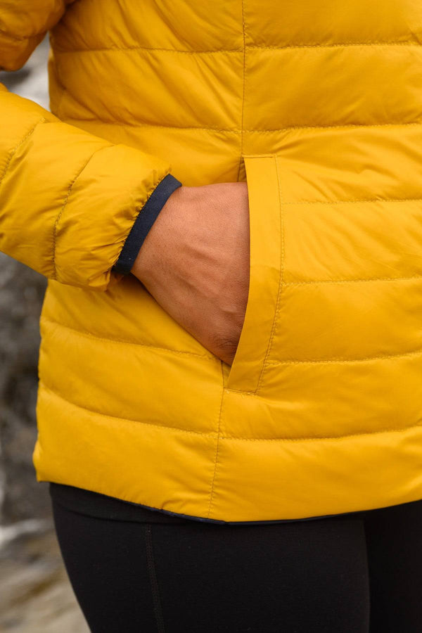Mac in a Sac Ladies Polar Reversible Jacket -MUSTARD/NAVY - Borderland Muff
