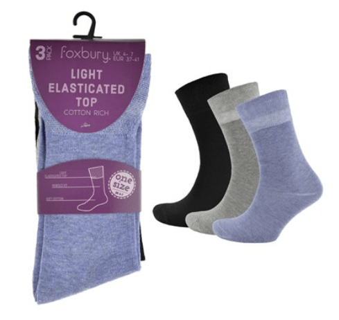 Foxbury Ladies 3pack Softtop Socks SK260 - Borderland Muff