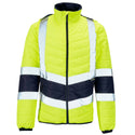 Supertouch 2 Tone Hi Vis Puffer Jacket-HIVIZ YELNVY - Borderland Muff