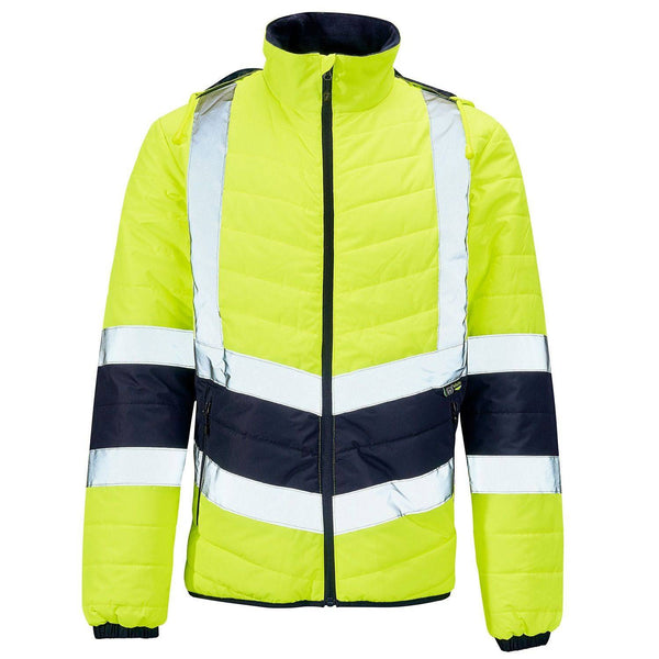 Supertouch 2 Tone Hi Vis Puffer Jacket-HIVIZ YELNVY - Borderland Muff