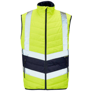 Supertouch 2 Tone Hi Vis Puffer Bodywarmer-HIVIZ YELNVY - Borderland Muff