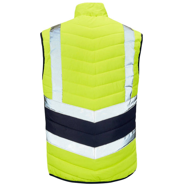 Supertouch 2 Tone Hi Vis Puffer Bodywarmer-HIVIZ YELNVY - Borderland Muff