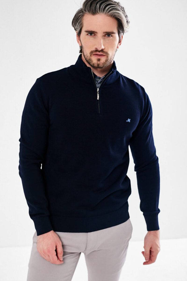 Mineral ALTIS Half Zip Sweatshirt-NAVY - Borderland Muff