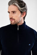 Mineral ALTIS Half Zip Sweatshirt-NAVY - Borderland Muff