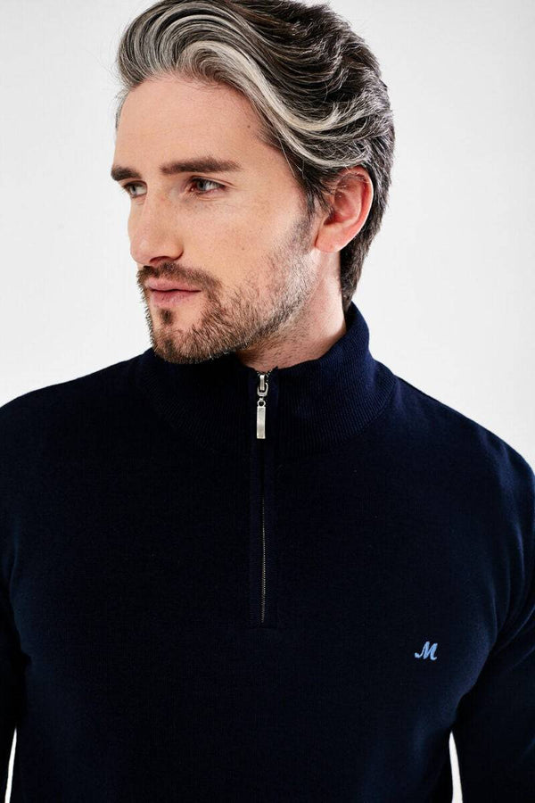 Mineral ALTIS Half Zip Sweatshirt-NAVY - Borderland Muff