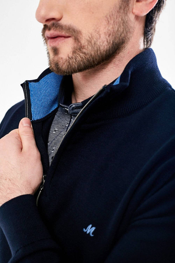 Mineral ALTIS Half Zip Sweatshirt-NAVY - Borderland Muff