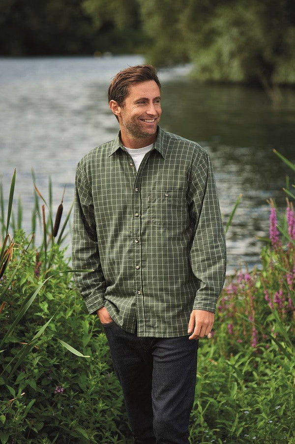 Champion Mens Milton Fleece Lined Shirt-GREEN - Borderland Muff