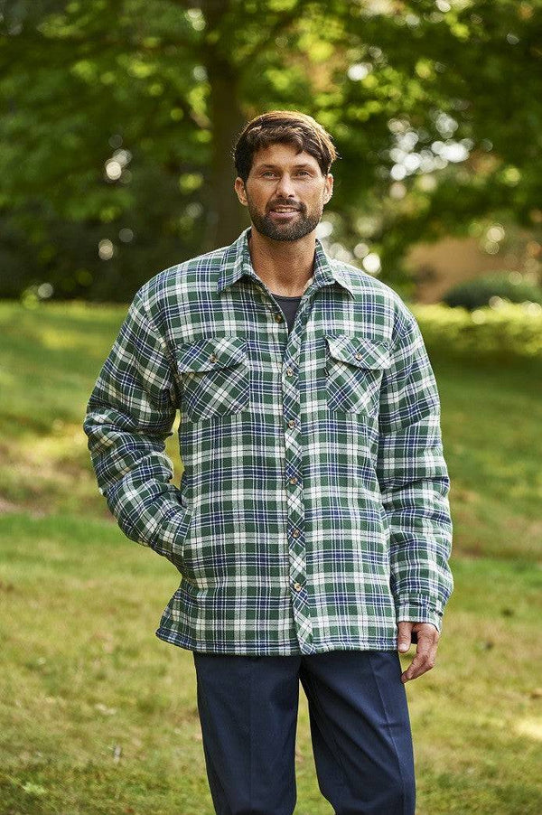 Champion Mens Pennine Fleece Lined Shirt-GREEN - Borderland Muff