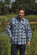 Champion Mens Pennine Fleece Lined Shirt-BLUE - Borderland Muff