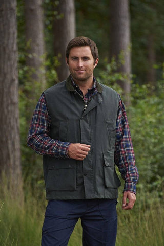 Champion Mens Lanark Wax Bodywarmer-GREEN - Borderland Muff