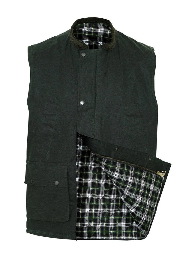 Champion Mens Lanark Wax Bodywarmer-GREEN - Borderland Muff