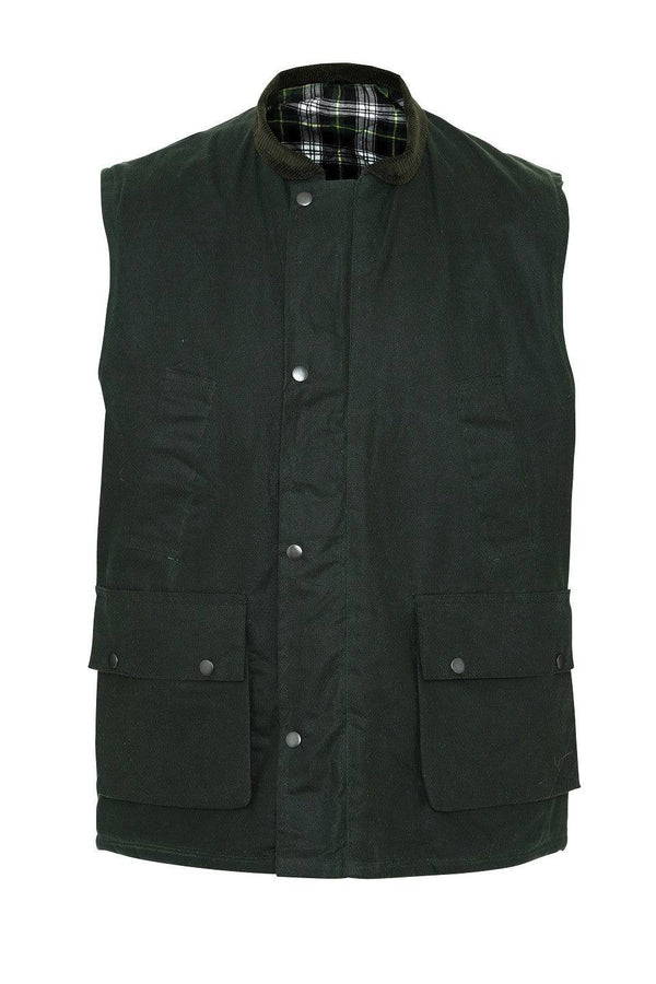 Champion Mens Lanark Wax Bodywarmer-GREEN - Borderland Muff