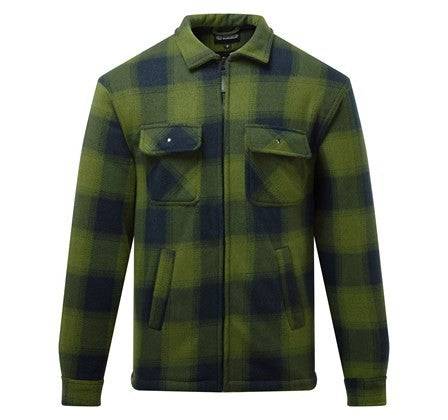 Fort Mens Portman Fleece Sherpa Lined Jacket-GREEN - Borderland Muff