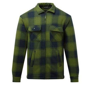 Fort Mens Portman Fleece Sherpa Lined Jacket-GREEN - Borderland Muff