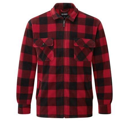 Fort Mens Portman Fleece Sherpa Lined Jacket-RED - Borderland Muff