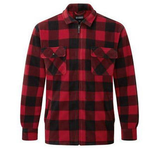 Fort Mens Portman Fleece Sherpa Lined Jacket-RED - Borderland Muff
