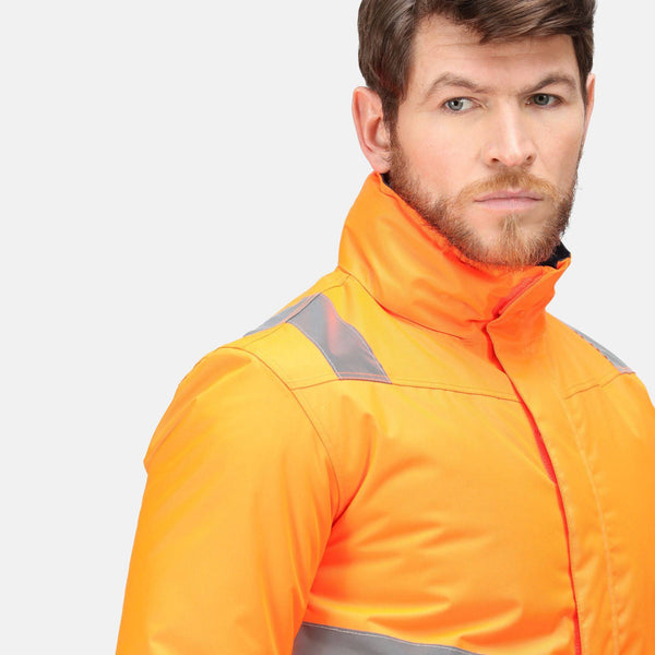 Regatta Pro Hi Vis Waterproof Bomber-HIVIZ ORANVY - Borderland Muff