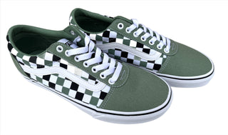 VANS Mens Ward Multi Checker Green White-GREEN - Borderland Muff