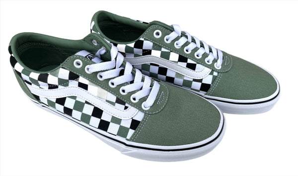 VANS Mens Ward Multi Checker Green White-GREEN - Borderland Muff