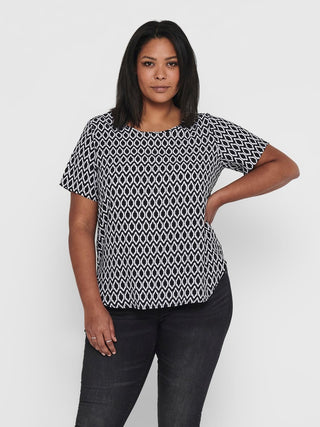 Only Carmakoma Carvica Short Sleeve Top-BLACK - Borderland Muff