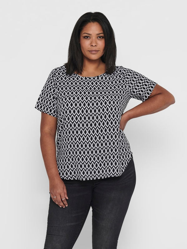 Only Carmakoma Carvica Short Sleeve Top-BLACK - Borderland Muff