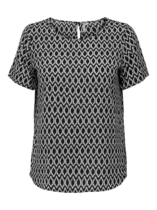 Only Carmakoma Carvica Short Sleeve Top-BLACK - Borderland Muff