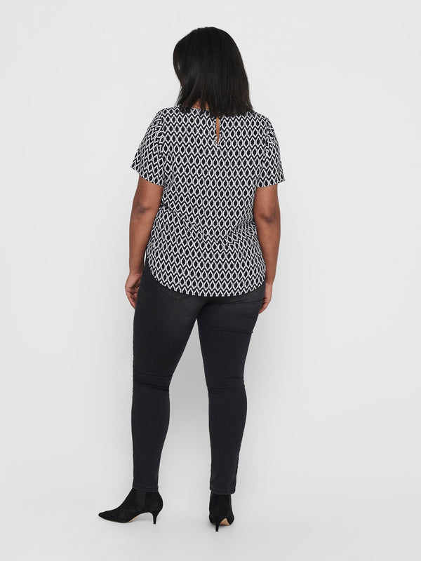 Only Carmakoma Carvica Short Sleeve Top-BLACK - Borderland Muff