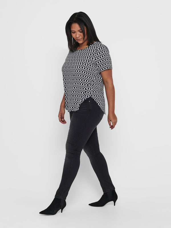Only Carmakoma Carvica Short Sleeve Top-BLACK - Borderland Muff