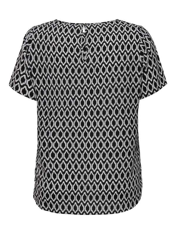 Only Carmakoma Carvica Short Sleeve Top-BLACK - Borderland Muff