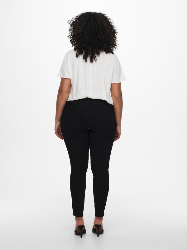 Only Carmakoma Carstorm Push Up High Waist Curvy Jeans-BLACK - Borderland Muff