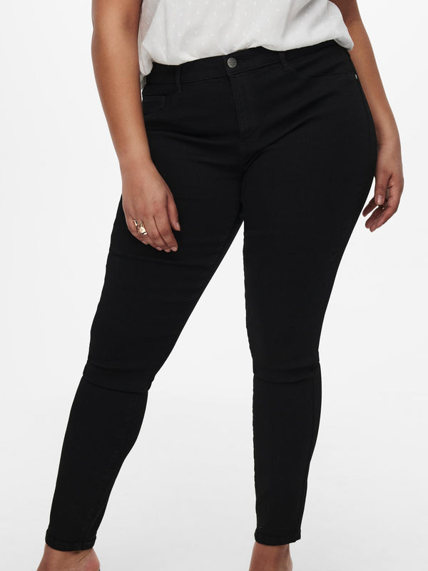 Only Carmakoma Carstorm Push Up High Waist Curvy Jeans-BLACK - Borderland Muff