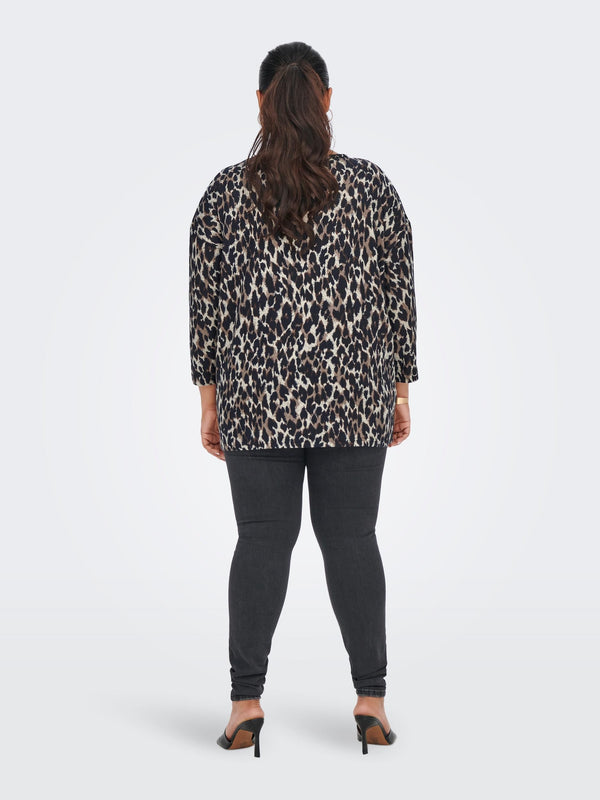 Only Carmakoma Caralba 3/4 Curvy Top-TAUPE - Borderland Muff