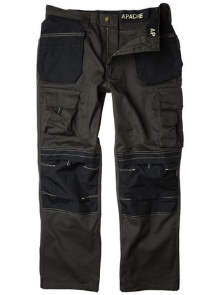 Buy grey-long Apache Knee Pad Holster Work Trousers