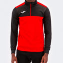 JOMA Mens Winner II 2 Tone Half Zip Sweatshirt-RED BLACK - Borderland Muff