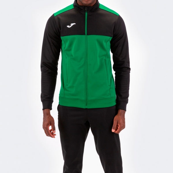 JOMA Mens Winner II 2 Tone Fill Zip Jacket-GREEN - Borderland Muff