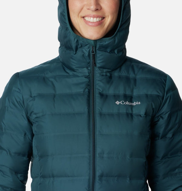Columbia Ladies Lake 22 Long Hooded Down Jacket -NIGHT - Borderland Muff