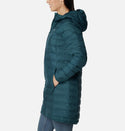 Columbia Ladies Lake 22 Long Hooded Down Jacket -NIGHT - Borderland Muff
