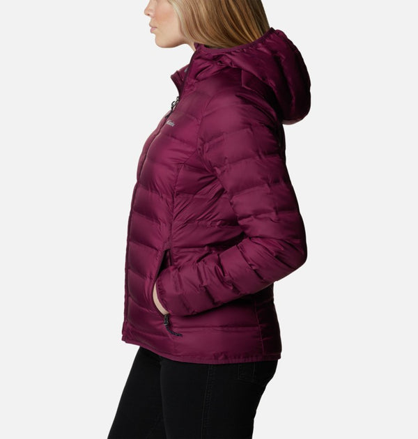 Columbia Ladies Lake 22 Short Hooded Down Jacket-BERRY - Borderland Muff