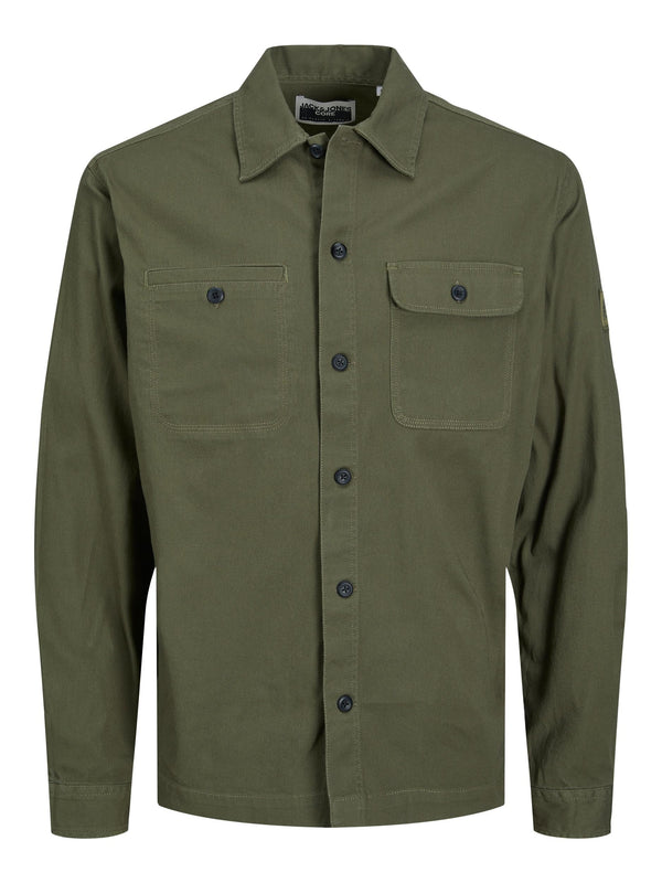 Jack & Jones Ben Classic Long Sleede Overshirt -OLIVE - Borderland Muff