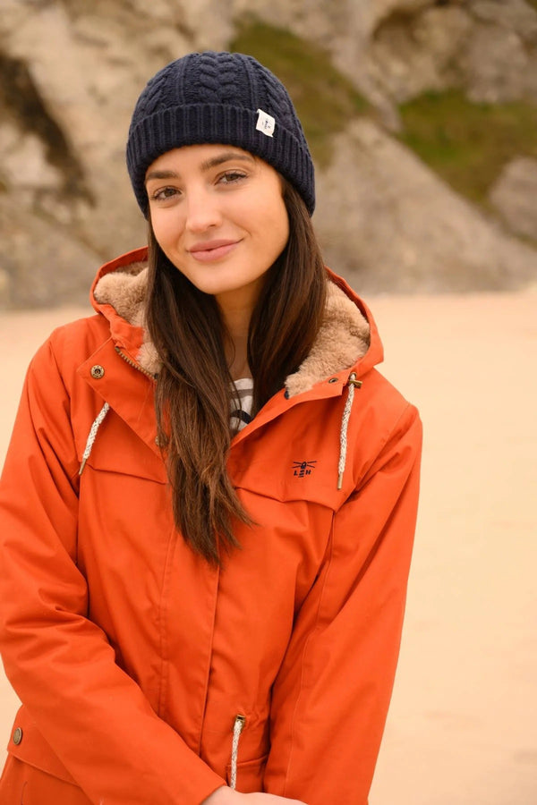 Lighthouse Isobel 3/4 Length Faux Fur Lined Waterproof Coat-BURNT ORANGE - Borderland Muff